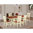 East West Furniture Napoleon 7-piece Wood Table and Dining Chairs in Cherry