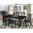 East West Furniture Logan 7-piece Wood Dining Set w/ Rectangular Table in Black