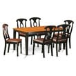 East West Furniture Nicoli 7-piece Dining Table and Chair Set in Black/Cherry