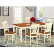 East West Furniture Nicoli 7-piece Wood Kitchen Table Set in Cherry