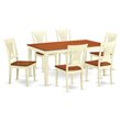 East West Furniture Nicoli 7-piece Wood Kitchen Table Set in Cherry