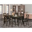 East West Furniture Lynfield 7-piece Dining Table and Chair Set in Cappuccino