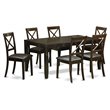 East West Furniture Lynfield 7-piece Dining Table and Chair Set in Cappuccino