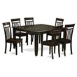 East West Furniture Parfait 7-piece Wood Dining Room Table Set in Cappuccino