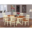 East West Furniture Napoleon 7-piece Wood Dining Set in Buttermilk/Cherry