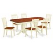 East West Furniture Napoleon 7-piece Dining Set with Slatted Chairs in Cherry