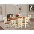 East West Furniture Napoleon 7-piece Wood Kitchen Set in Buttermilk/Cherry