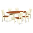 East West Furniture Plainville 7-piece Wood Dining Table Set in Cherry