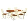 East West Furniture Plainville 7-piece Wood Dining Room Table Set in Cherry
