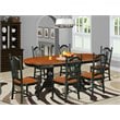 East West Furniture Plainville 7-piece Wood Dining Room Set in Black/Cherry