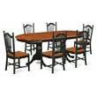 East West Furniture Plainville 7-piece Wood Dining Room Set in Black/Cherry