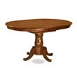 East West Furniture Portland 7-piece Wood Dining Table Set in Saddle Brown