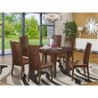 East West Furniture Picasso 7-piece Wood Dining Room Set in Mahogany