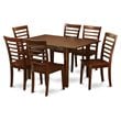 East West Furniture Picasso 7-piece Wood Dining Table and Chairs in Mahogany