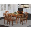 East West Furniture Picasso 7-piece Dining Set with Cushion Seat in Saddle Brown