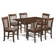 East West Furniture Picasso 7-piece Dining Set with Cushion Seat in Mahogany