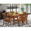 East West Furniture Picasso 7-piece Wood Kitchen Set in Saddle Brown