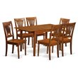 East West Furniture Picasso 7-piece Wood Kitchen Set in Saddle Brown