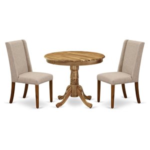 East West Furniture Antique 3-piece Wood Dining Room Set in Natural