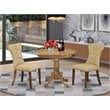 East West Furniture Antique 3-piece Wood Dining Table Set in Natural