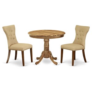East West Furniture Antique 3-piece Wood Dining Table Set in Natural