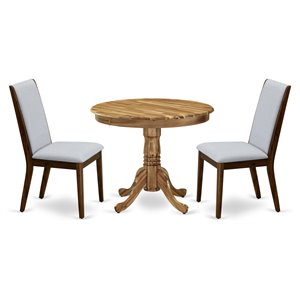 East West Furniture Antique 3-piece Wood Dining Table and Chair Set in Natural