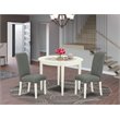 East West Furniture Boston 3-piece Wood Dining Set in Linen White/Gray