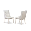 East West Furniture Boston 3-Piece Dining Set in Linen White