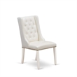 East West Furniture Boston 3-Piece Dining Set in Linen White