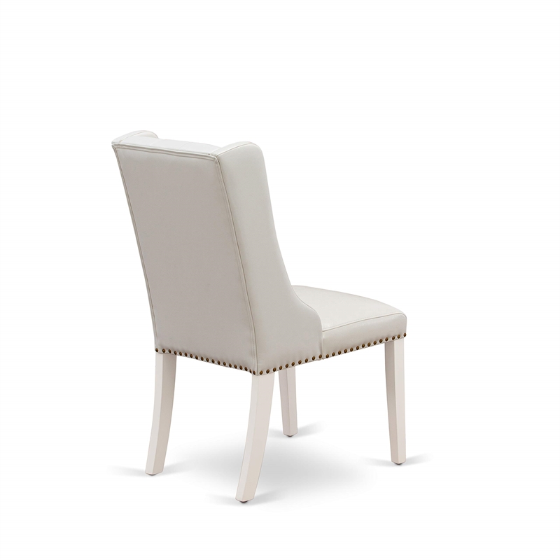 East West Furniture Boston 3-Piece Dining Set in Linen White
