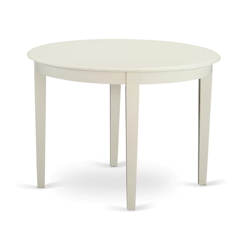 East West Furniture Boston 3-Piece Dining Set in Linen White