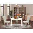 East West Furniture Boston 3-piece Wood Dinette Table Set in Linen White