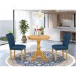 East West Furniture Eden 3-piece Traditional Wood Dining Table Set in Oak