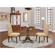 East West Furniture Eden 3-piece Wood Dining Table Set in Mahogany