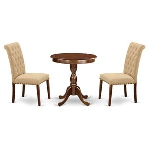 East West Furniture Eden 3-piece Wood Dining Table Set in Mahogany