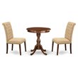 East West Furniture Eden 3-piece Wood Dining Table Set in Mahogany