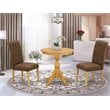 East West Furniture Eden 3-piece Traditional Wood Dining Room Set in Oak