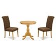East West Furniture Eden 3-piece Traditional Wood Dining Room Set in Oak