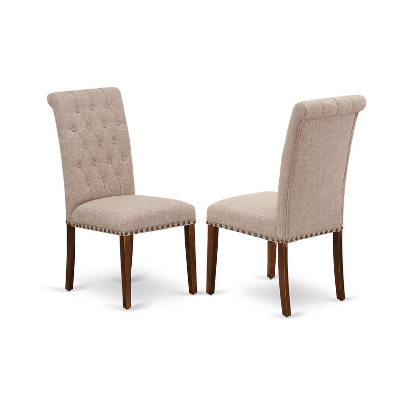 East West Furniture Dublin 3-piece Wood Dining Set in Mahogany/Light Fawn