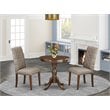 East West Furniture Eden 3-piece Wood Dining Table and Chair Set in Mahogany