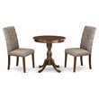 East West Furniture Eden 3-piece Wood Dining Table and Chair Set in Mahogany