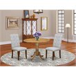 East West Furniture Dublin 3-piece Wood Dining Set in Natural/Gray