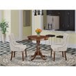 East West Furniture Eden 3-piece Wood Dinette Table Set in Mahogany