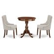 East West Furniture Eden 3-piece Wood Dinette Table Set in Mahogany