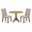 East West Furniture Dublin 3-piece Wood Dining Table Set in Natural