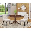 East West Furniture Hartland 3-piece Wood Dining Room Table Set in Mahogany