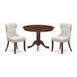 East West Furniture Hartland 3-piece Wood Dining Room Table Set in Mahogany