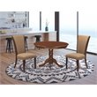 East West Furniture Hartland 3-piece Dining Table Set in Mahogany/Light Sable