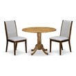East West Furniture Dublin 3-piece Wood Dining Set in Natural