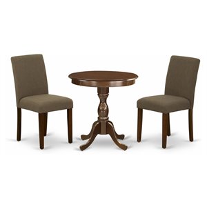East West Furniture Eden 3-piece Wood Dinette Set in Mahogany